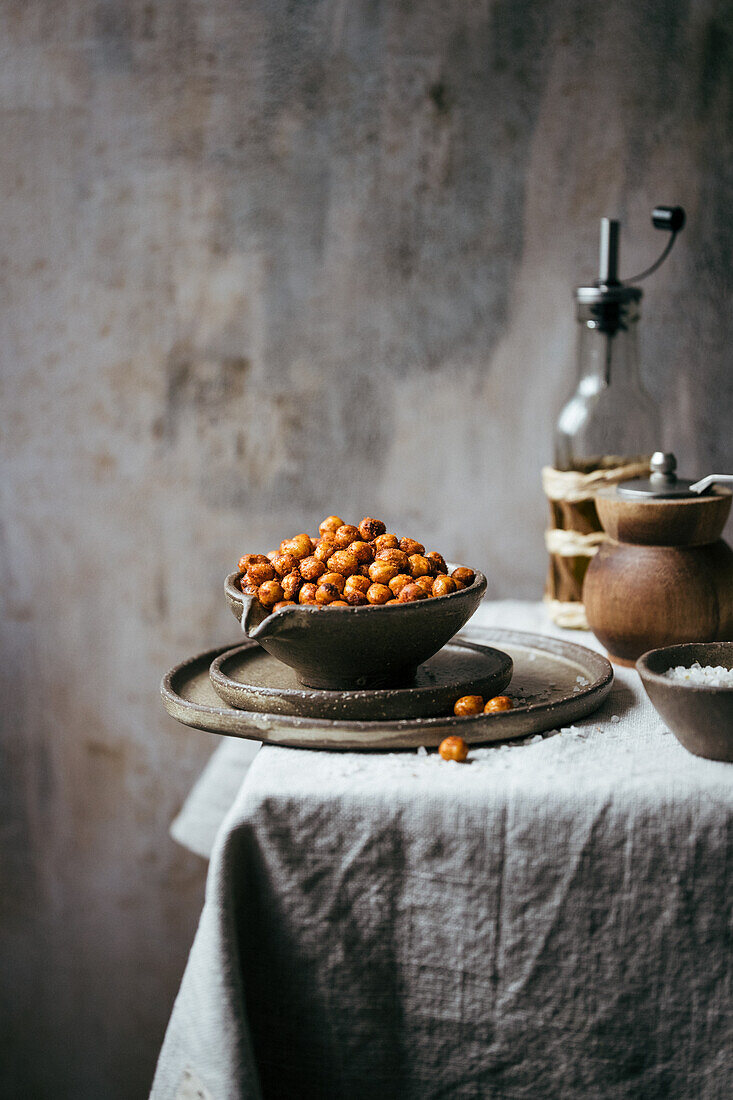 Roasted, spicy chickpeas