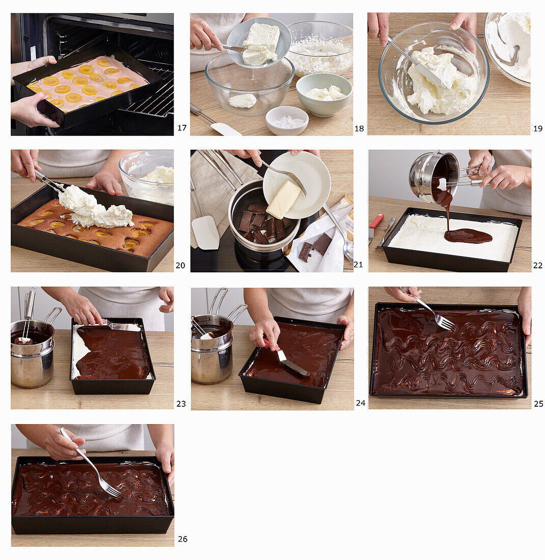 Making a Danube wave cake in a sheet pan