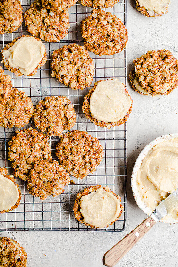 Homemade oatmeal sandwich cookies