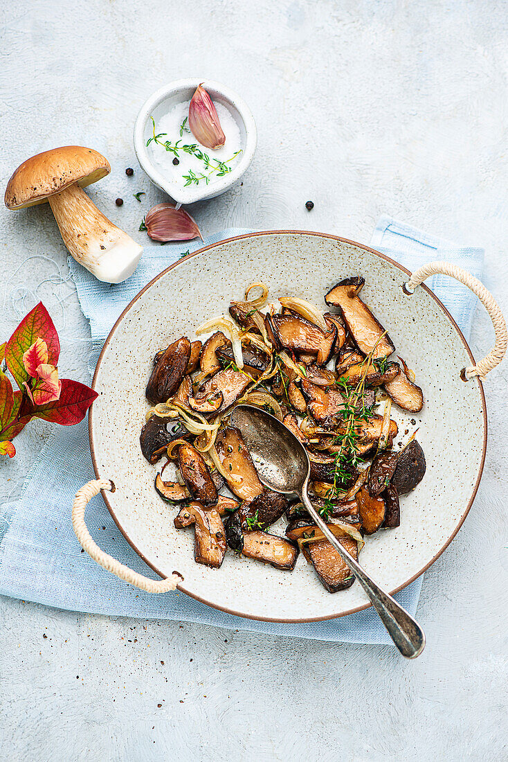 Pan-fried mushrooms