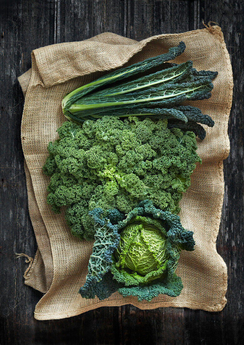 Kale, black cabbage, savoy cabbage