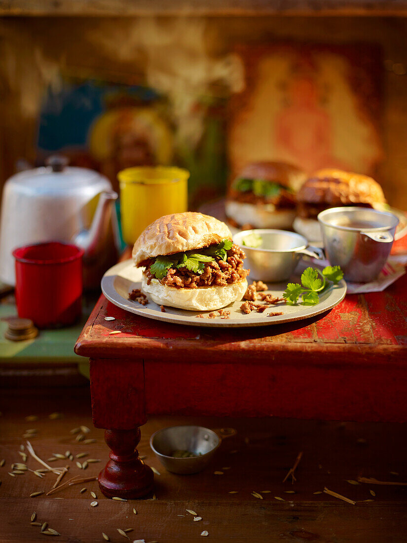 Keema Pau (spiced lamb sandwich)