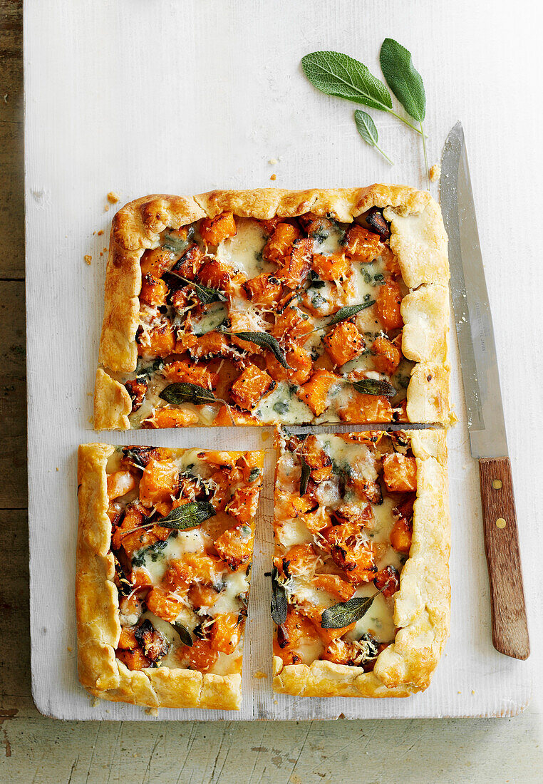 Roasted Pumpkin Blue Cheese Tart with Sage