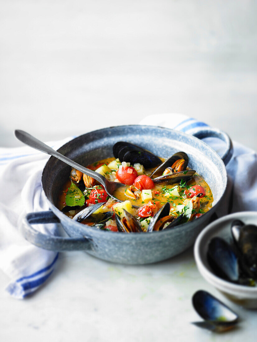 Mussel and tomato chowder