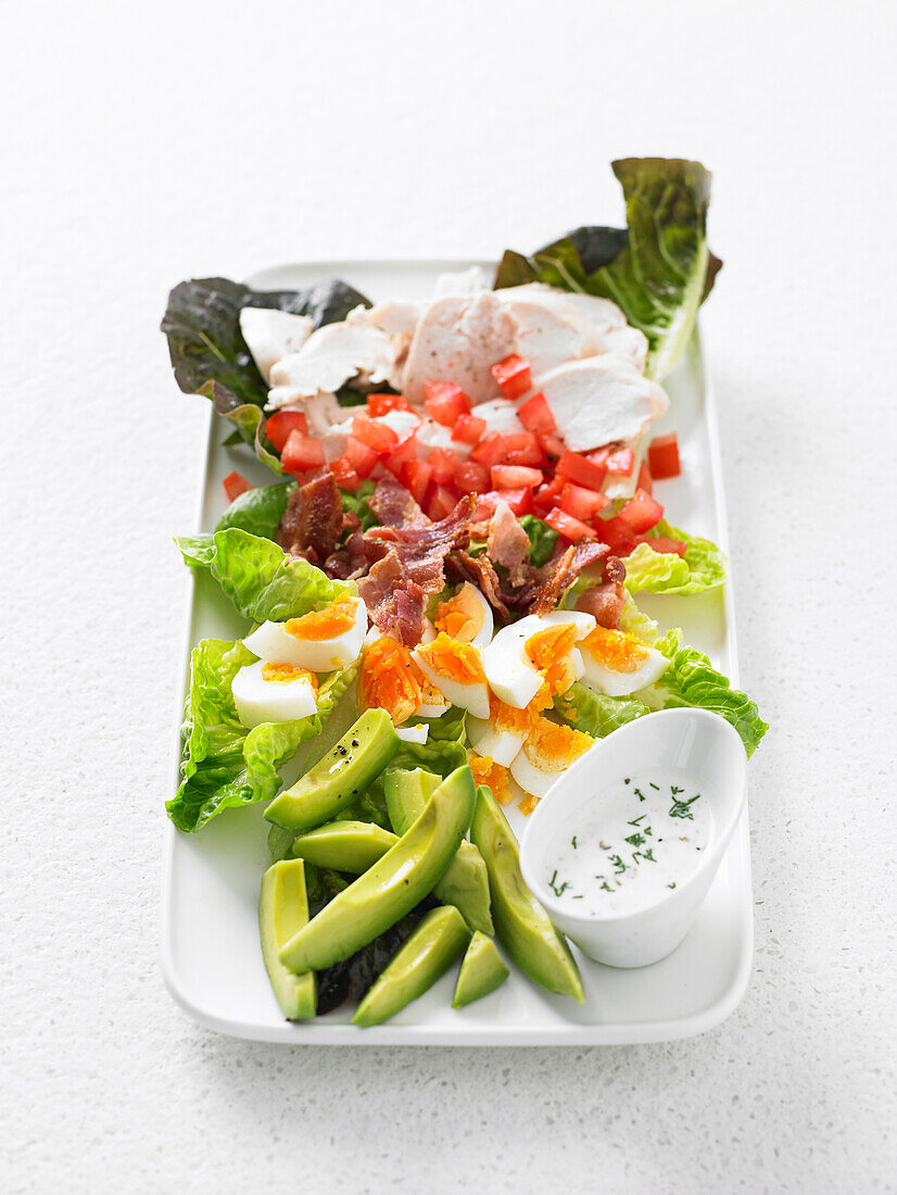 Cobb salad with buttermilk ranch dressing