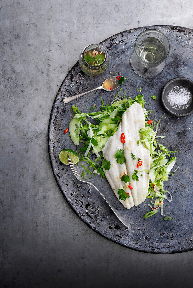 Lemon Sole with Chili Lime Sauce