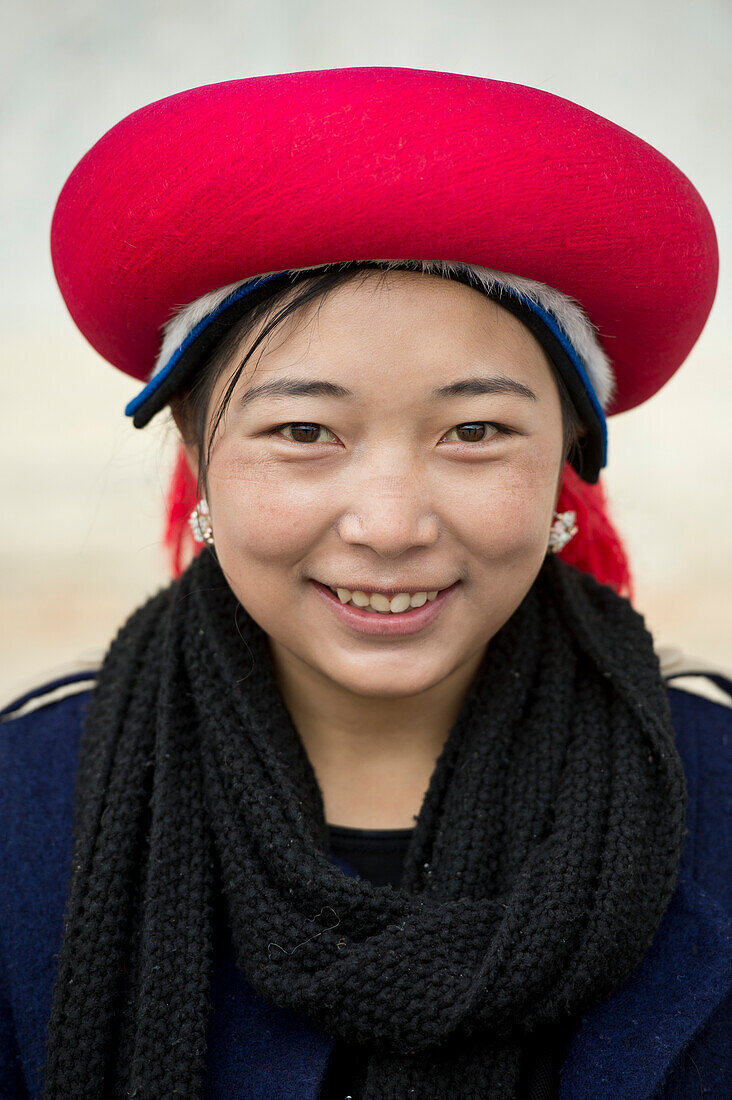 Smiling Tibetan woman