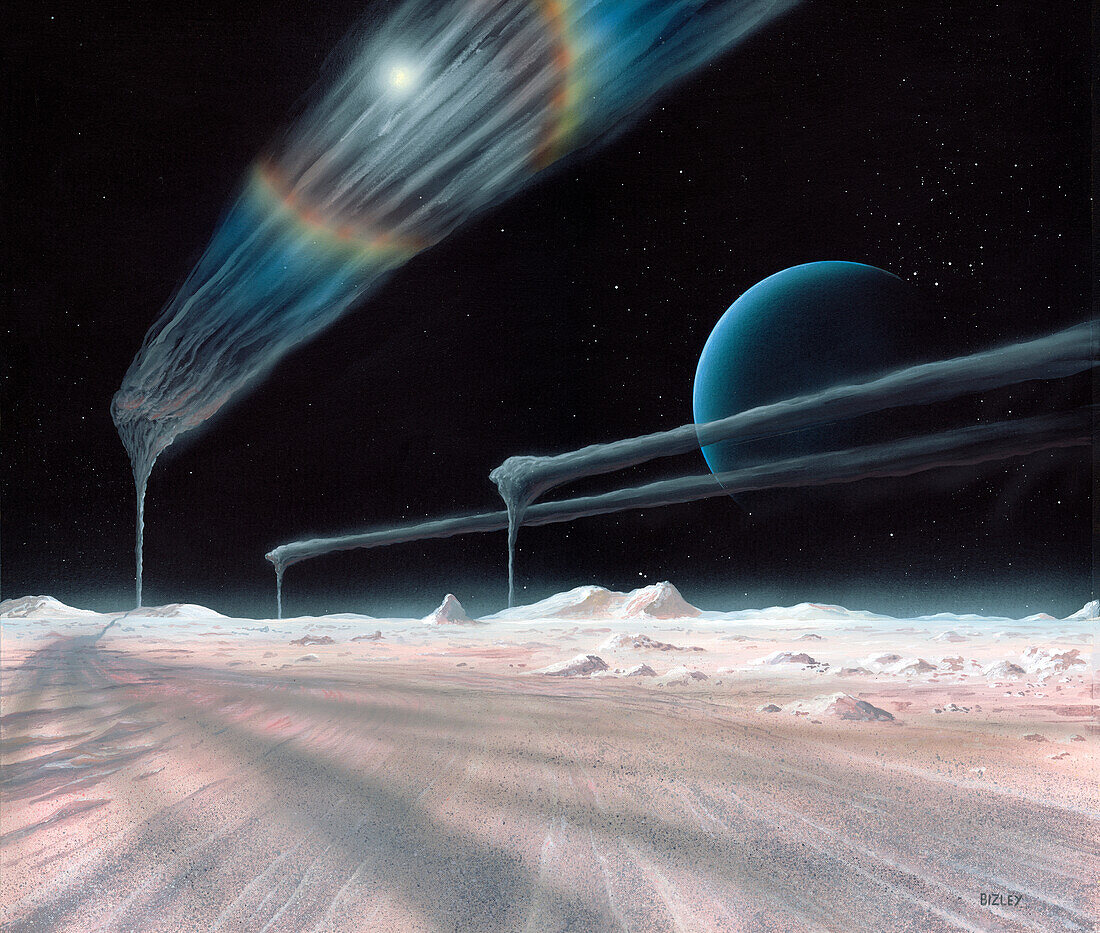 Icebow on Neptune's moon Triton, illustration