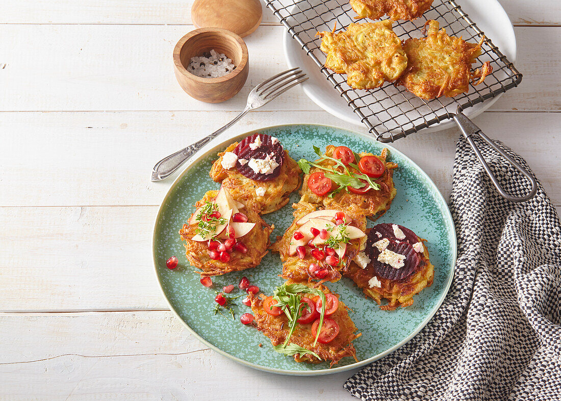 Potato rösti as sandwiches