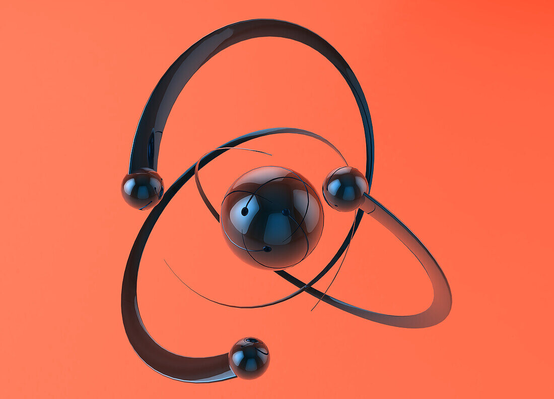 Atomic model, conceptual illustration