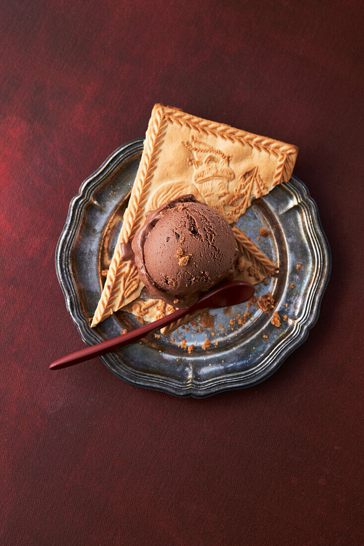 Chocolate sorbet with gingerbread