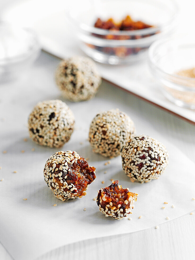 Energy balls made from dried fruits