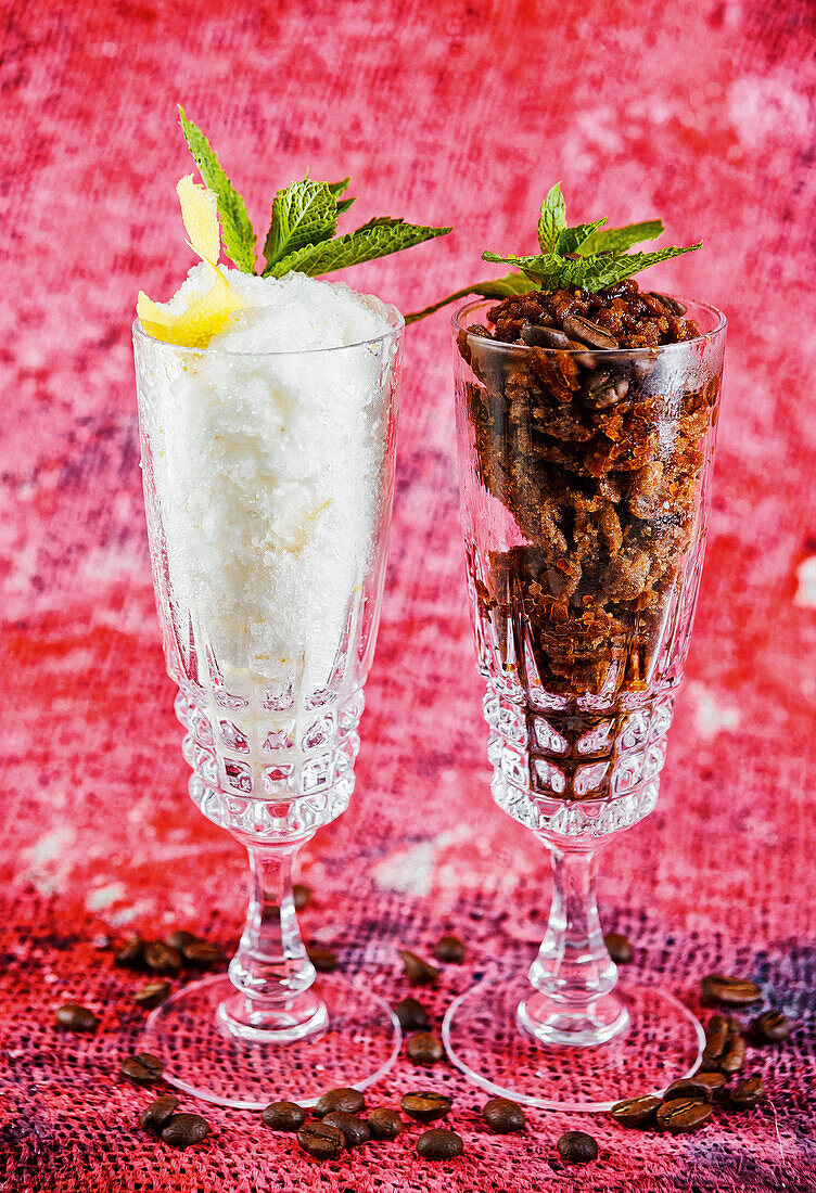 Lime Granita and coffee Granita