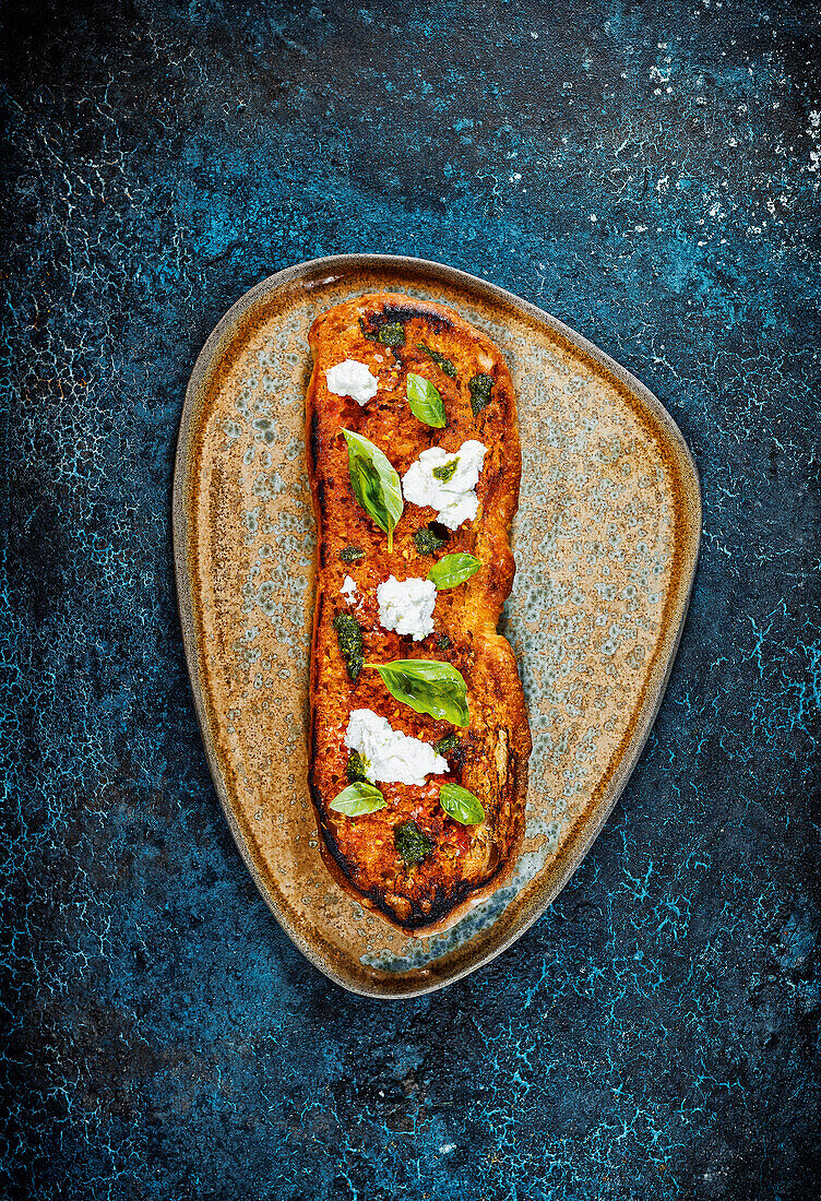 Bruschetta with tomato and ricotta