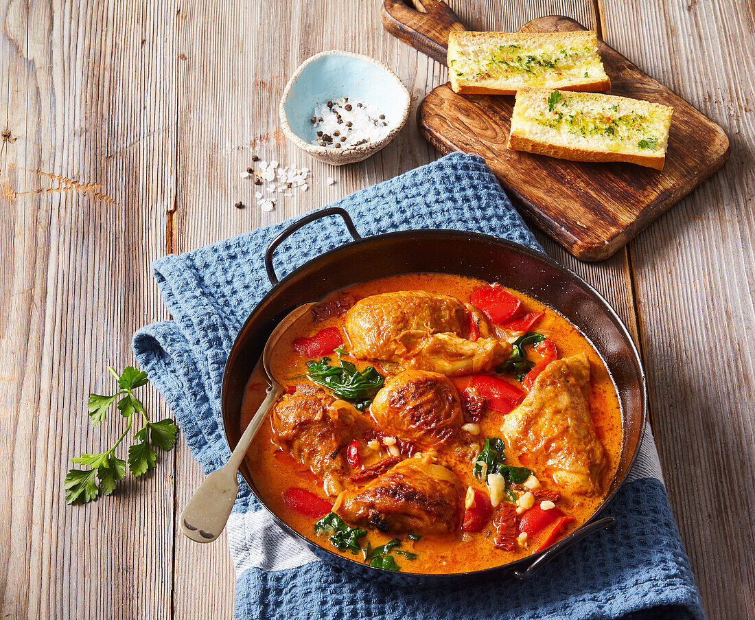 Creamy Tuscan chicken with peppers