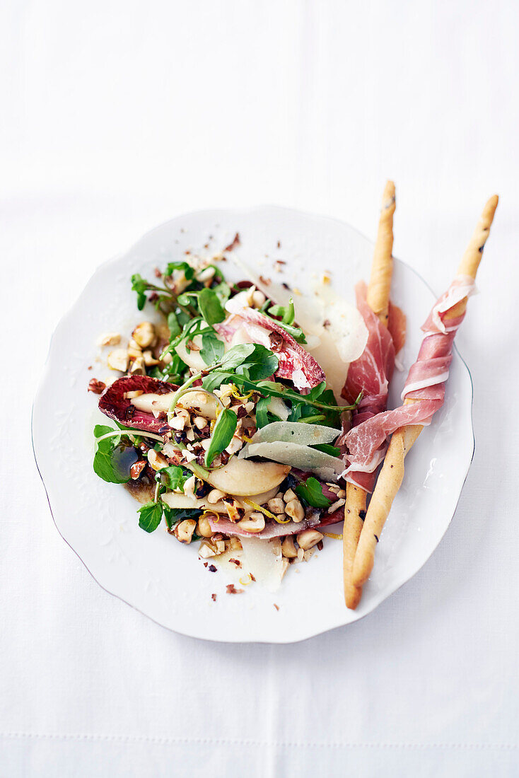 Pear Manchego Salad with Grissini