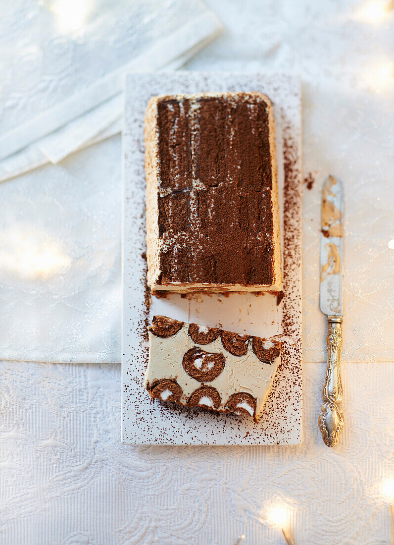 Iced chocolate mocha terrine