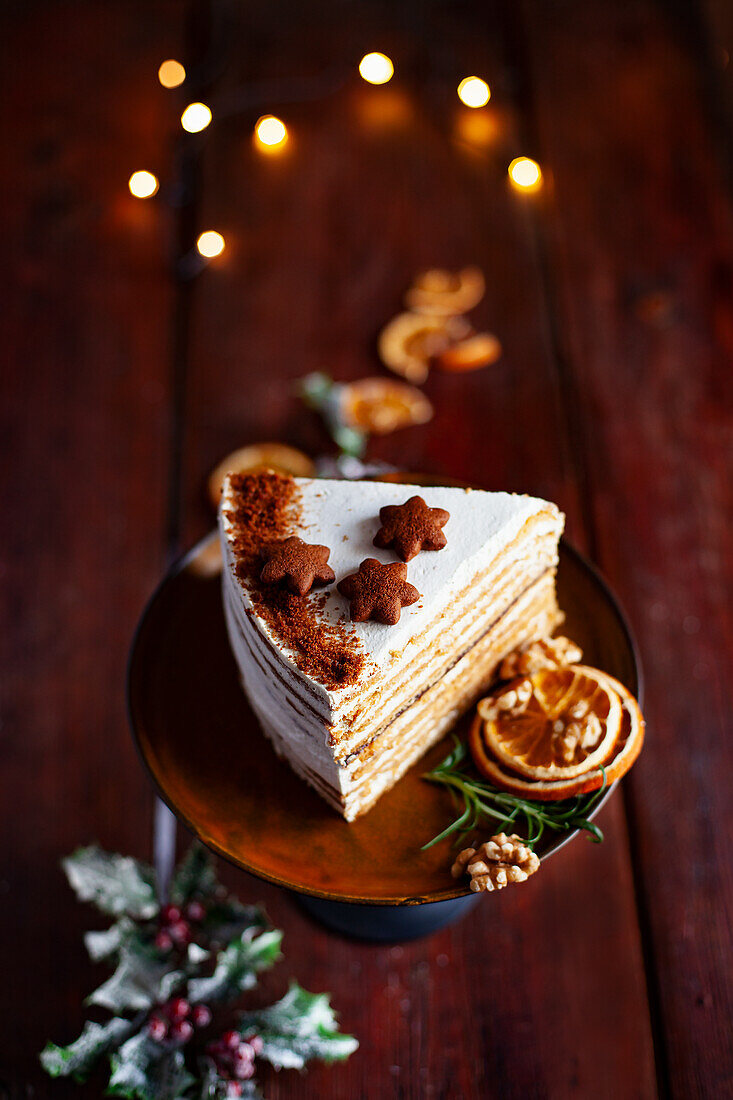 Layered honey cake