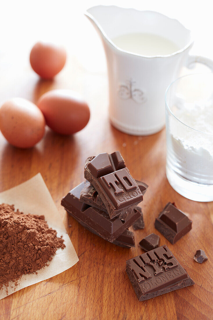 Zutaten für Schokoladen-Brownies