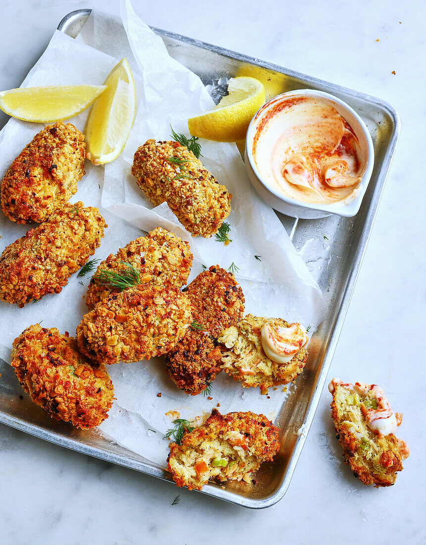 Kartoffel-Lachs-Kroketten mit Dill