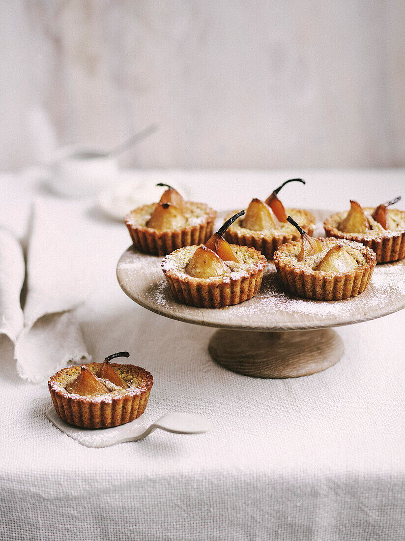 Pear and hazelnut tarts