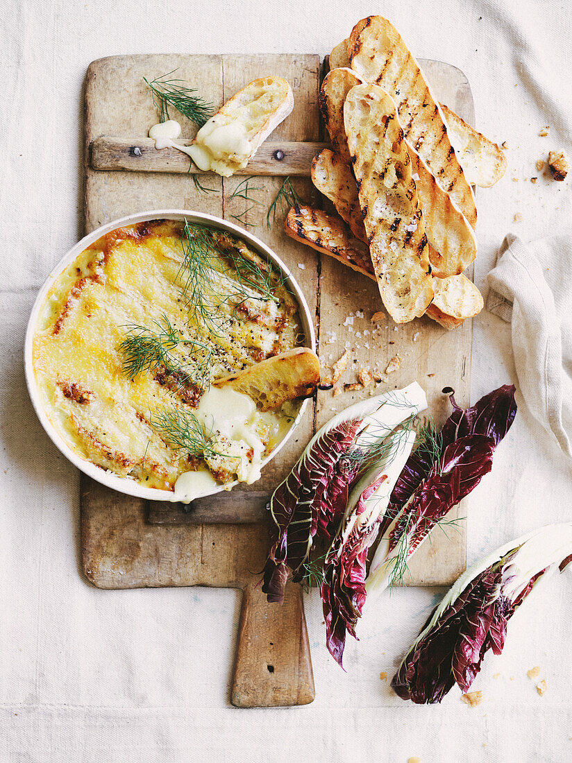 Warm fennel and thyme brie dip