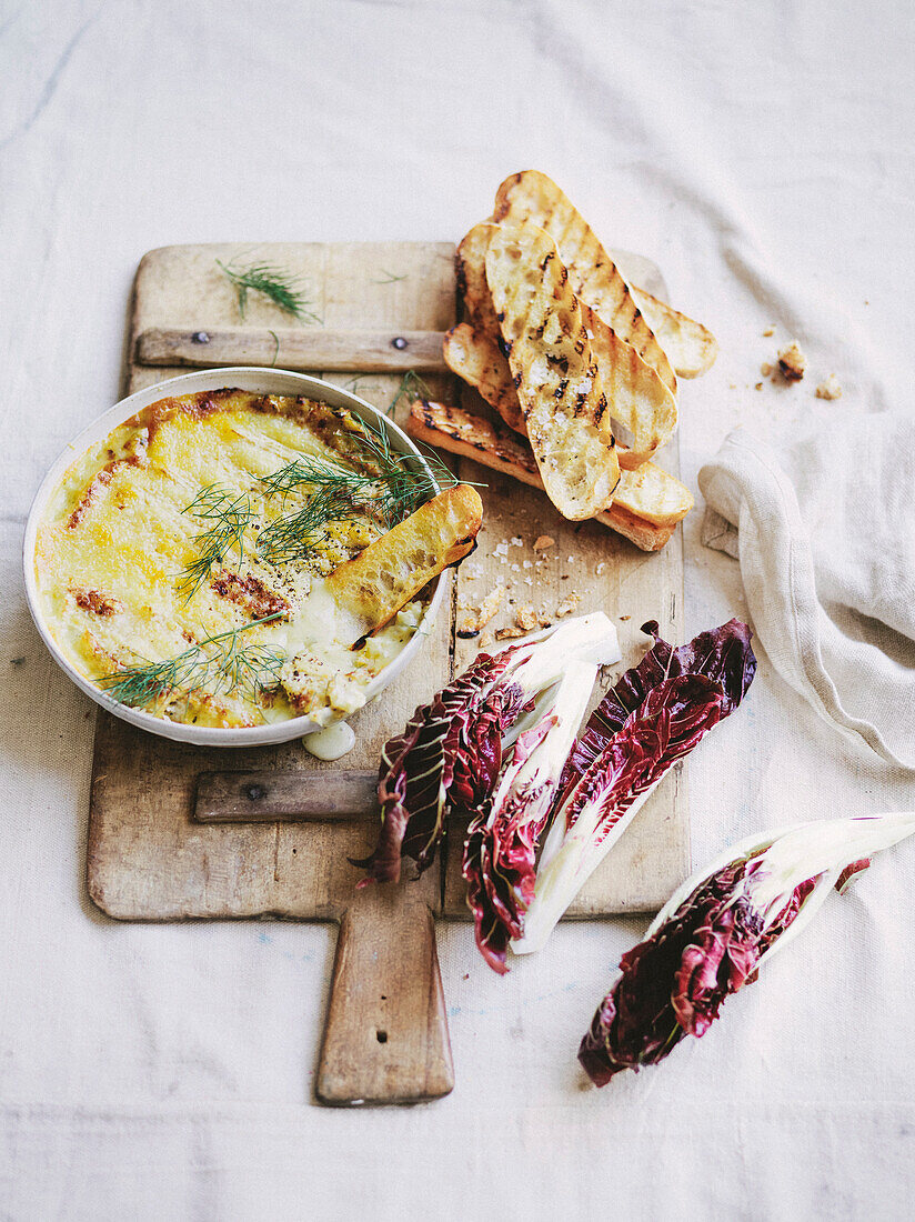 Warm fennel and thyme brie dip