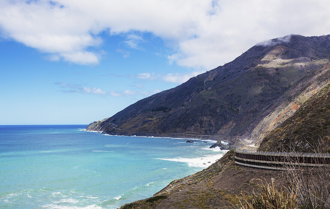 A Part Of The Scenic Route 1 Heading To Big Sur; California, United States Of America