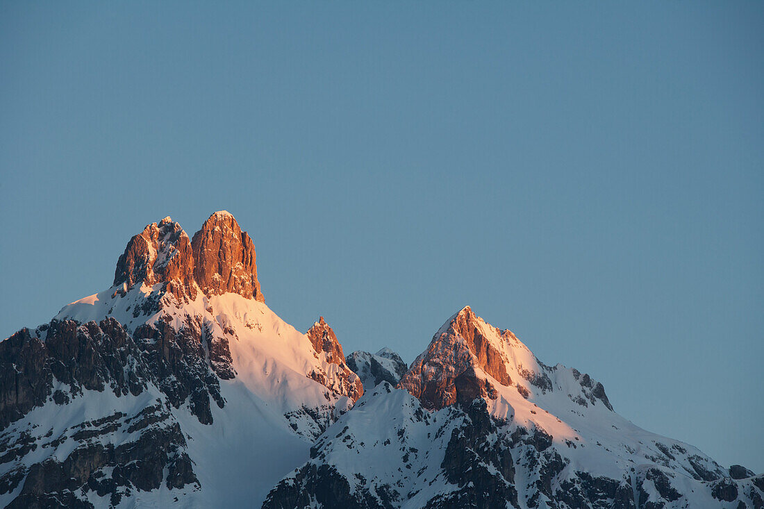 Bishop's Hat Mountain Peaks At Dawn; Filzmoos, Austria