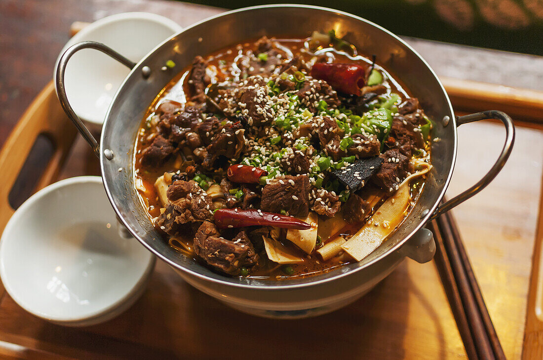 Typical Chinese Braised Beef; Wuhan, Hubei Province, China