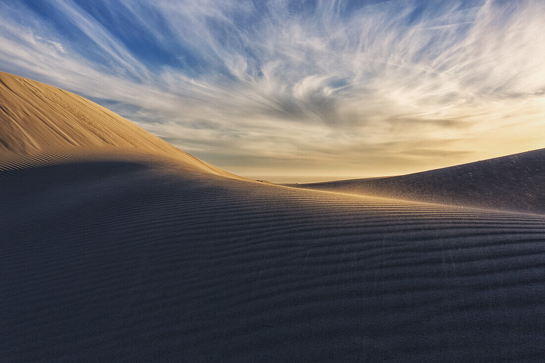 Sand Blows Towards The Camera In The Desert Of Namakwaland National Park; Namakwa, South Africa