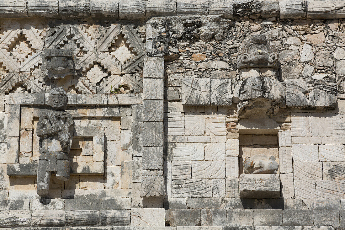 Fries, Nonnenviereck Viereck, Maya-Ausgrabungsstätte Uxmal; Yucatan, Mexiko