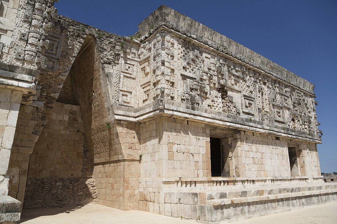 Corbelled Arch (Left), Palace Of The Governor, Uxmal Mayan Archaeological Site; Yucatan, Mexico