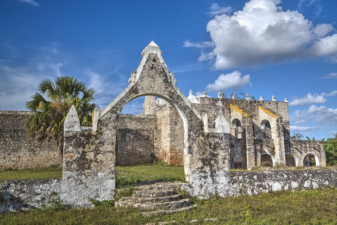 Ruined Church Of Pixila, Completed In 1797; Cuauhtemoc, Yucatan, Mexico