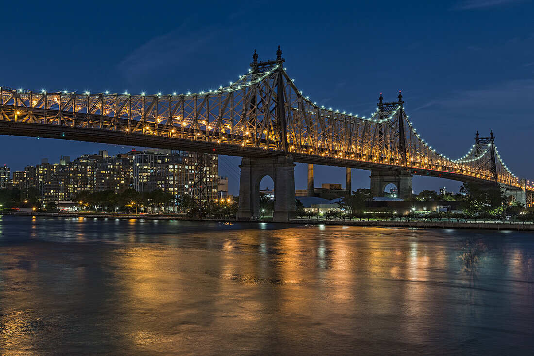 Queensboro (59th Street) Bridge At Twilight; Queens, New York, United States Of America