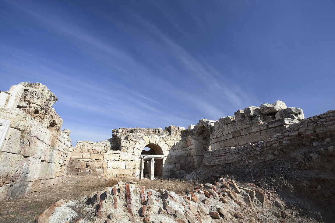 Ruins Of Ancient Laodicea, Doorway And Stone Walls; Laodicea, Turkey