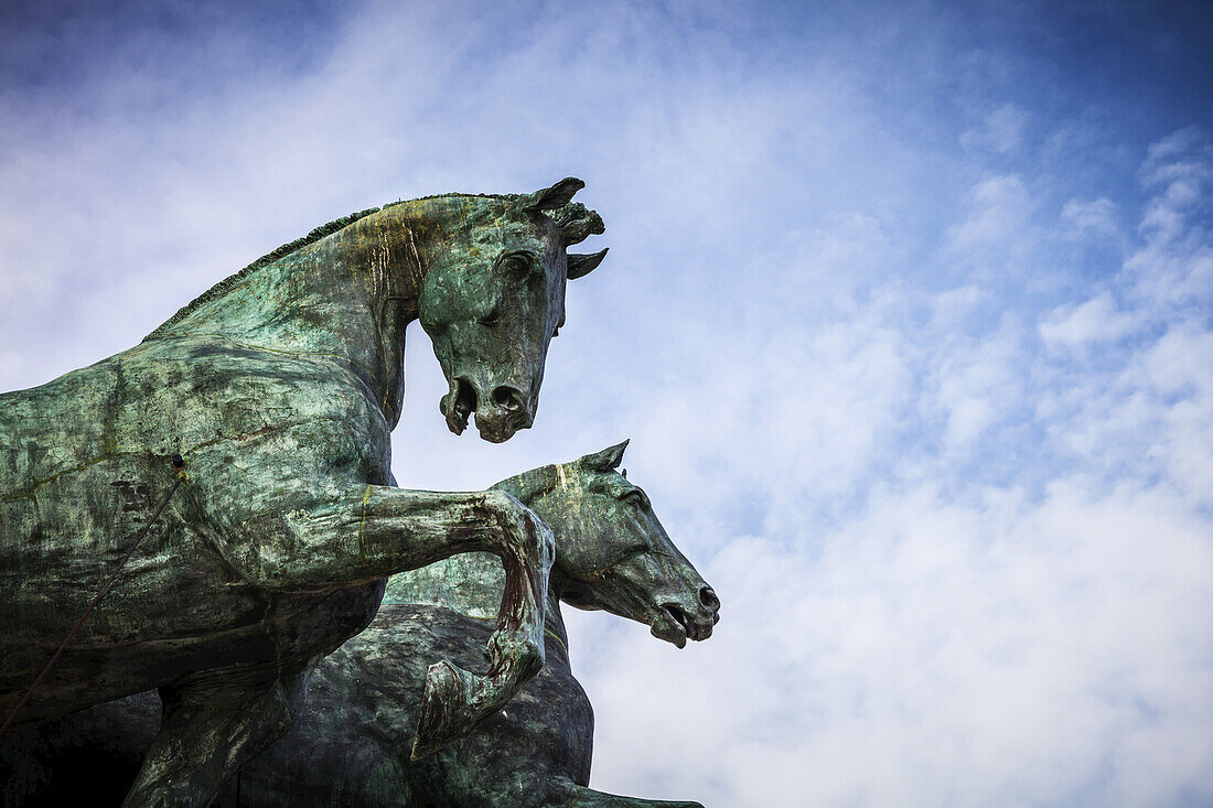 Pferdestatuen auf dem Nationaldenkmal für Viktor Emanuel Ii; Rom, Italien