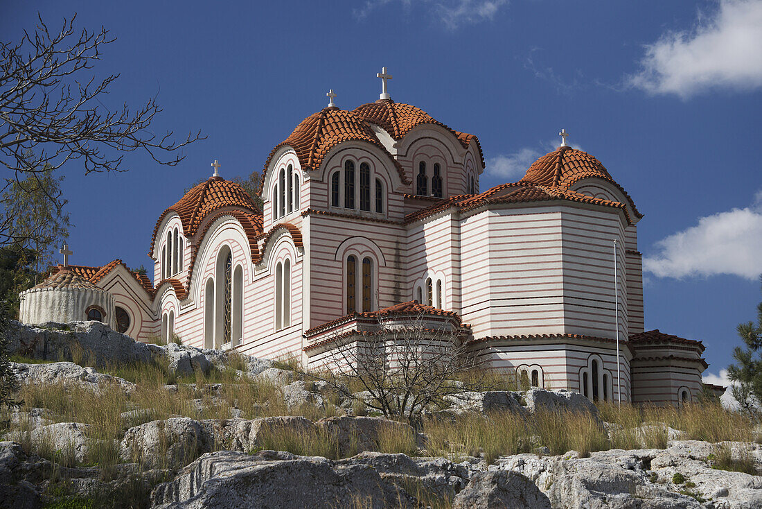 Church Of Agia Marina On Rocky Hillside; Athena, Attica, Greece