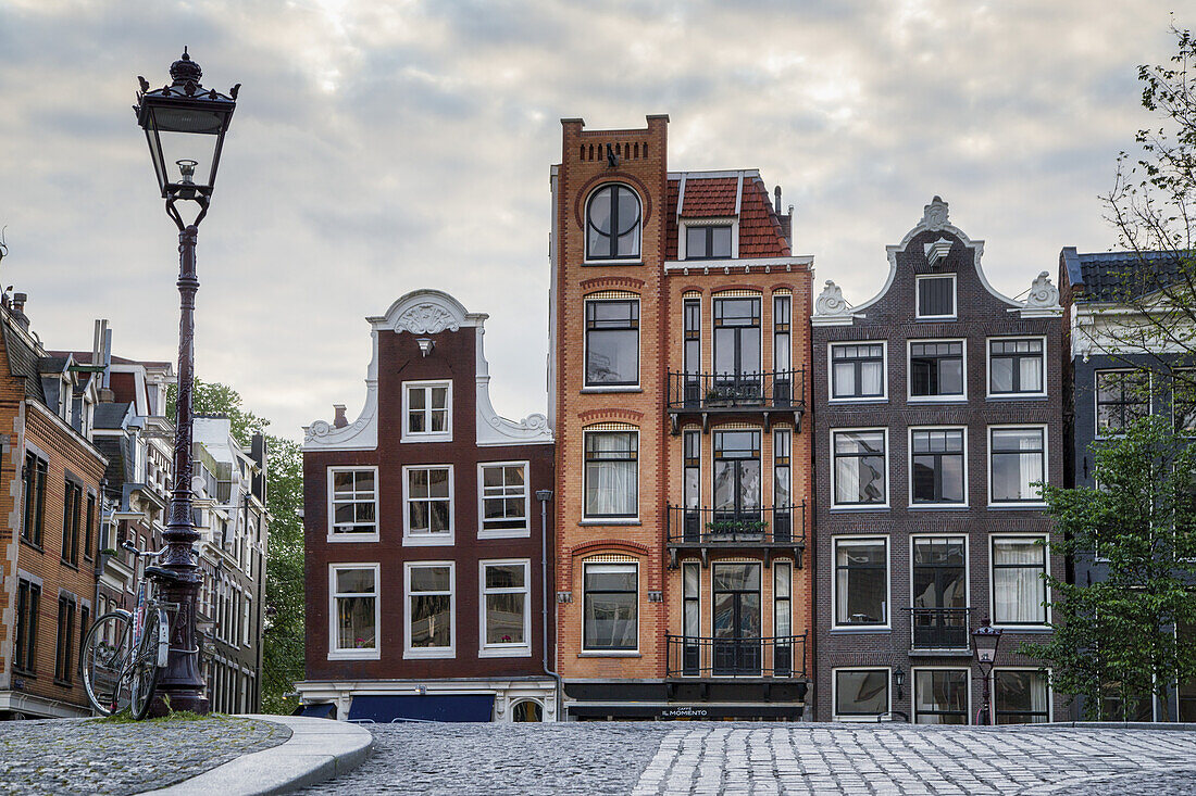 Unique Residential Buildings And A Lamp Post; Amsterdam, Netherlands