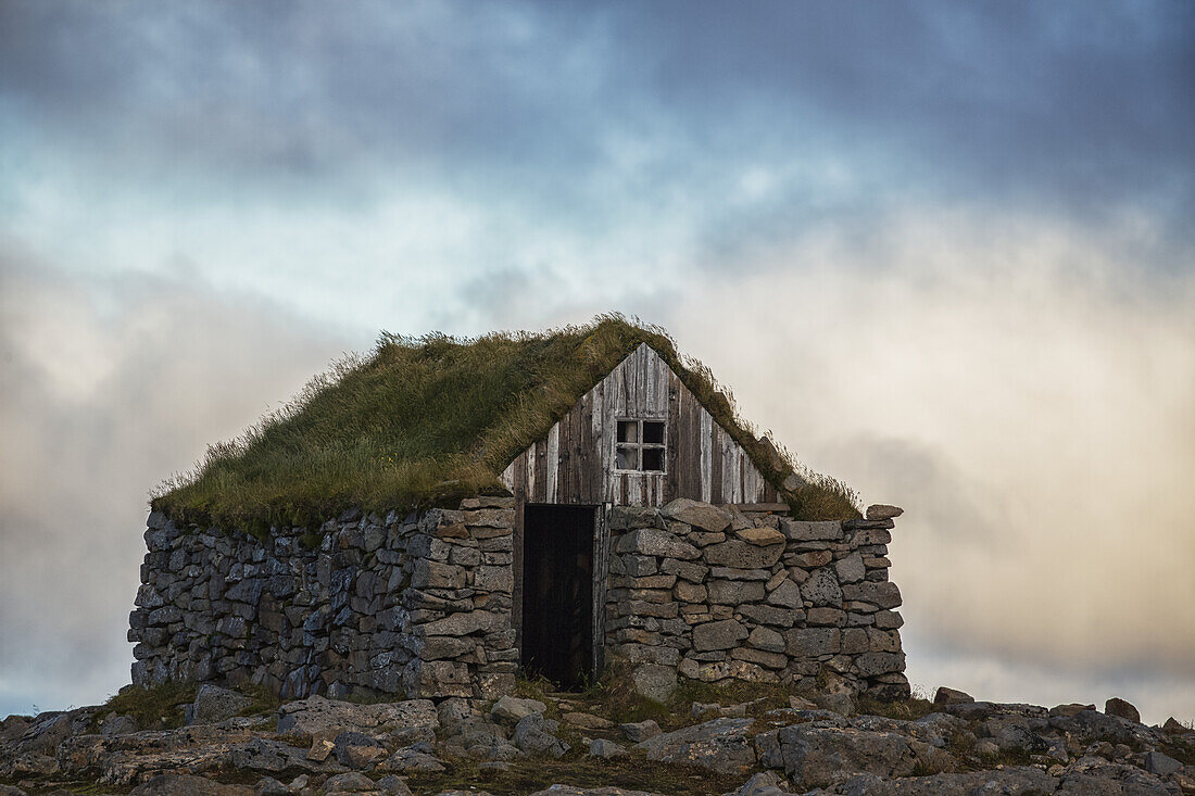 Abandoned Rock And Stone House In Rural Iceland; Iceland