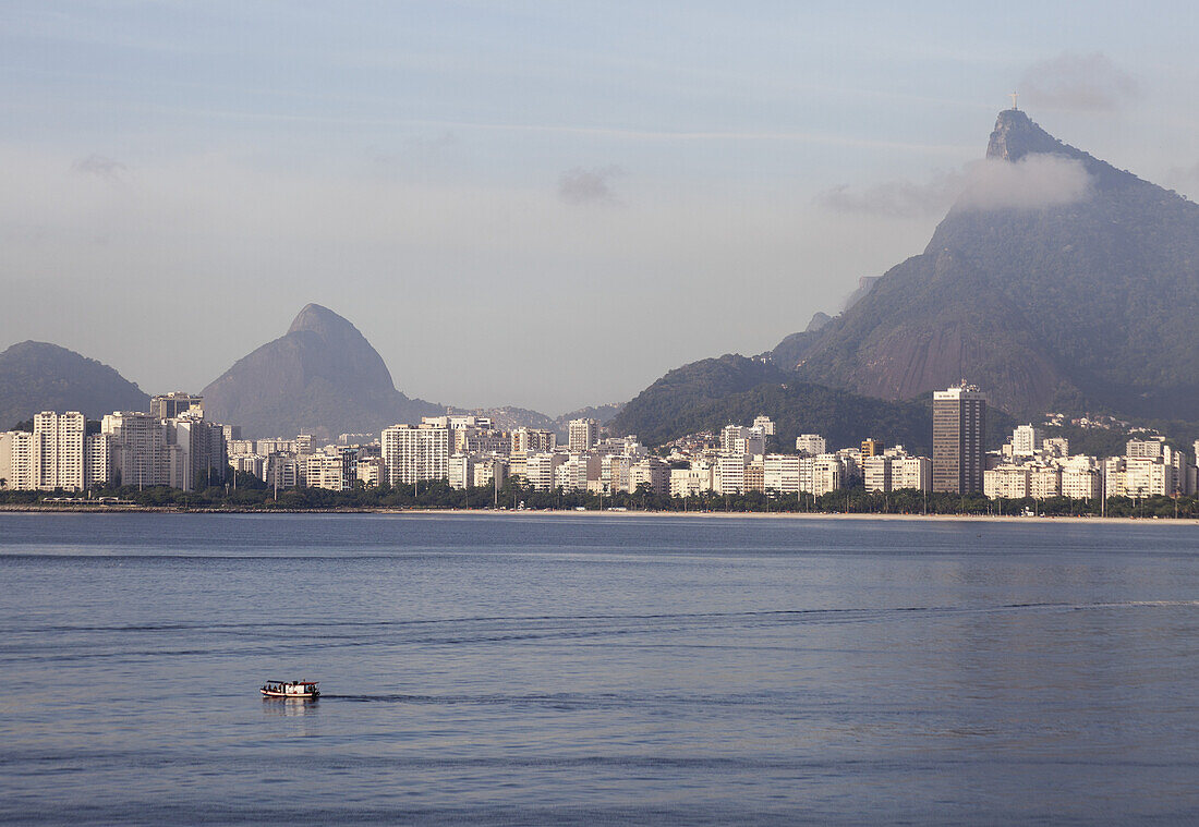 Christ The Redeemer Statue Overlooking Flamengo; Rio De Janeiro, Brazil