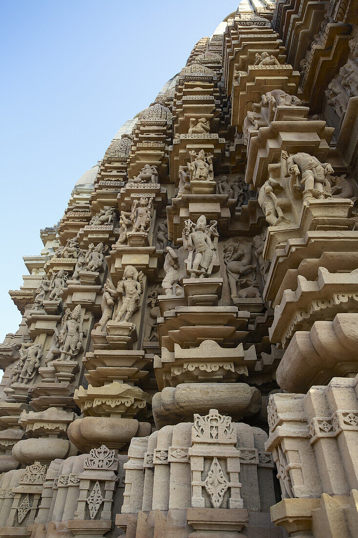 Detail Of Stone Carvings Of Chandala Temple At Khajuraho