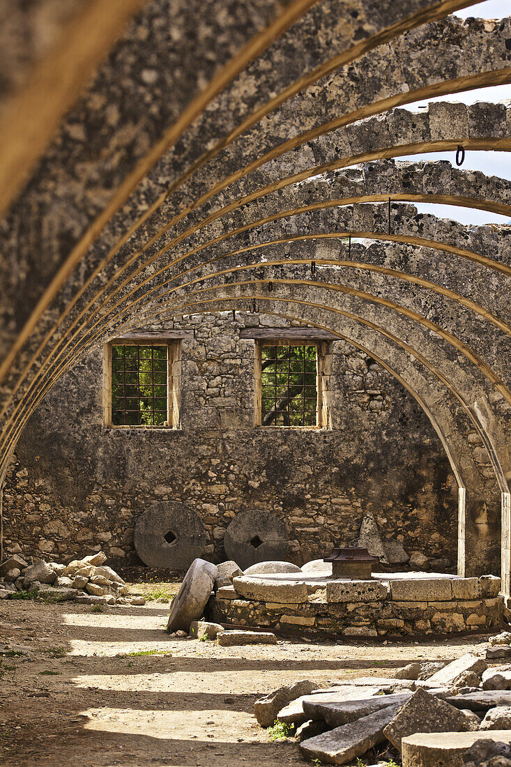 Ruins And Archways Of Ancient Greek Orthodox Monastery