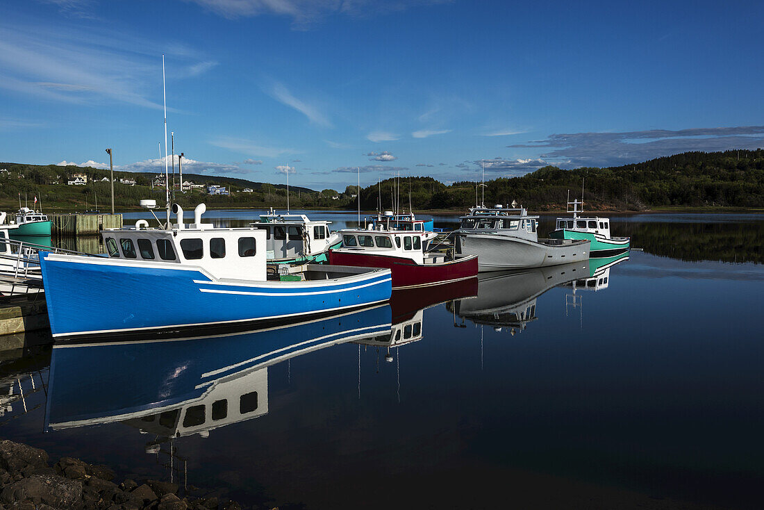 Fishing Boats In Inverness Harbour; Cape Breton, Nova Scotia, Canada