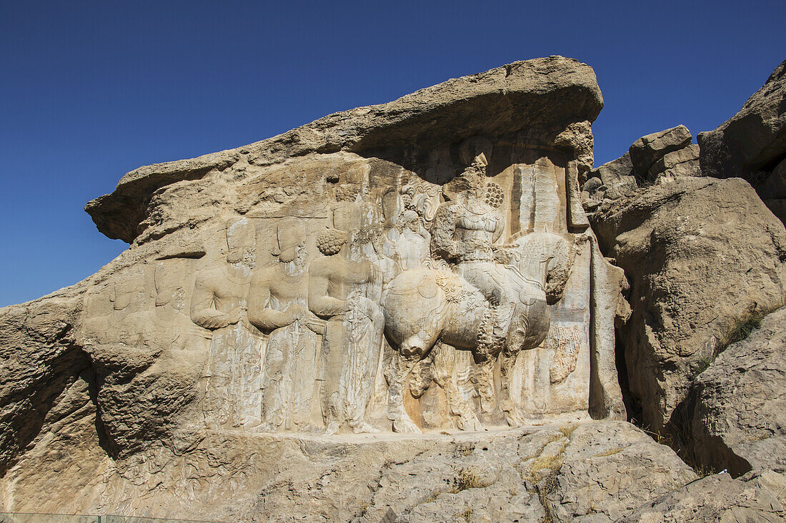 Shapur I. Bas-Relief, Naqsh-E Rajab; Provinz Fars, Iran