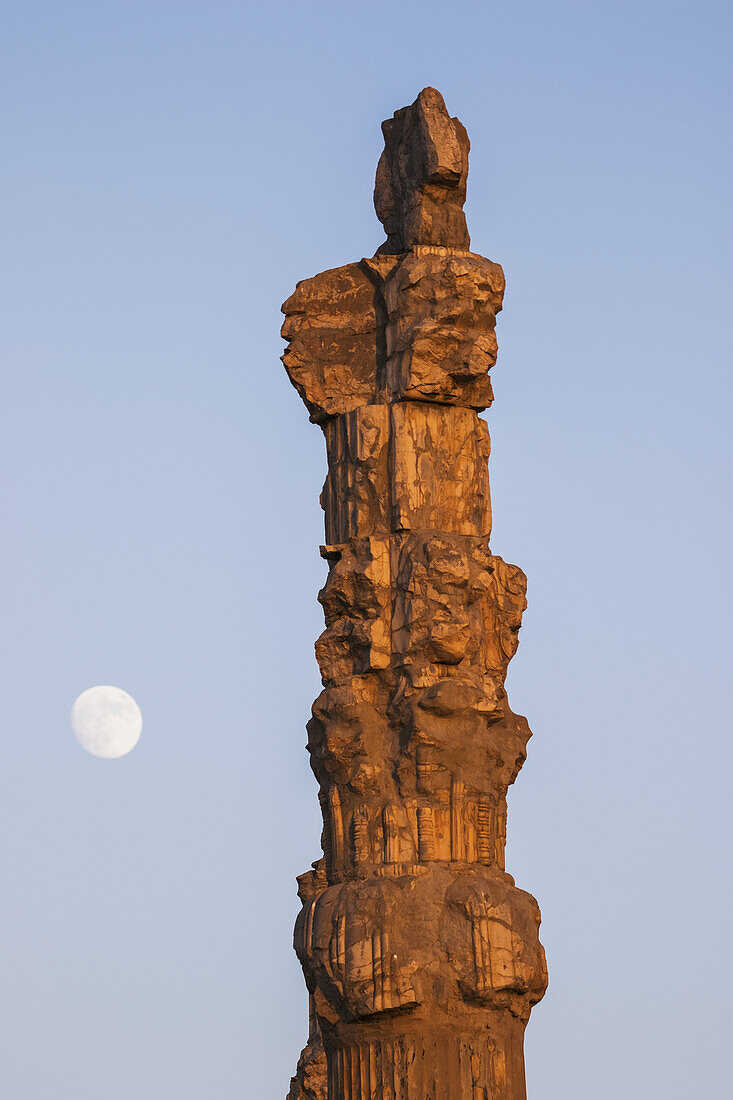 Säule der Apadana oder Audienzhalle von Dareios I. (522-486), Persepolis; Provinz Fars, Iran