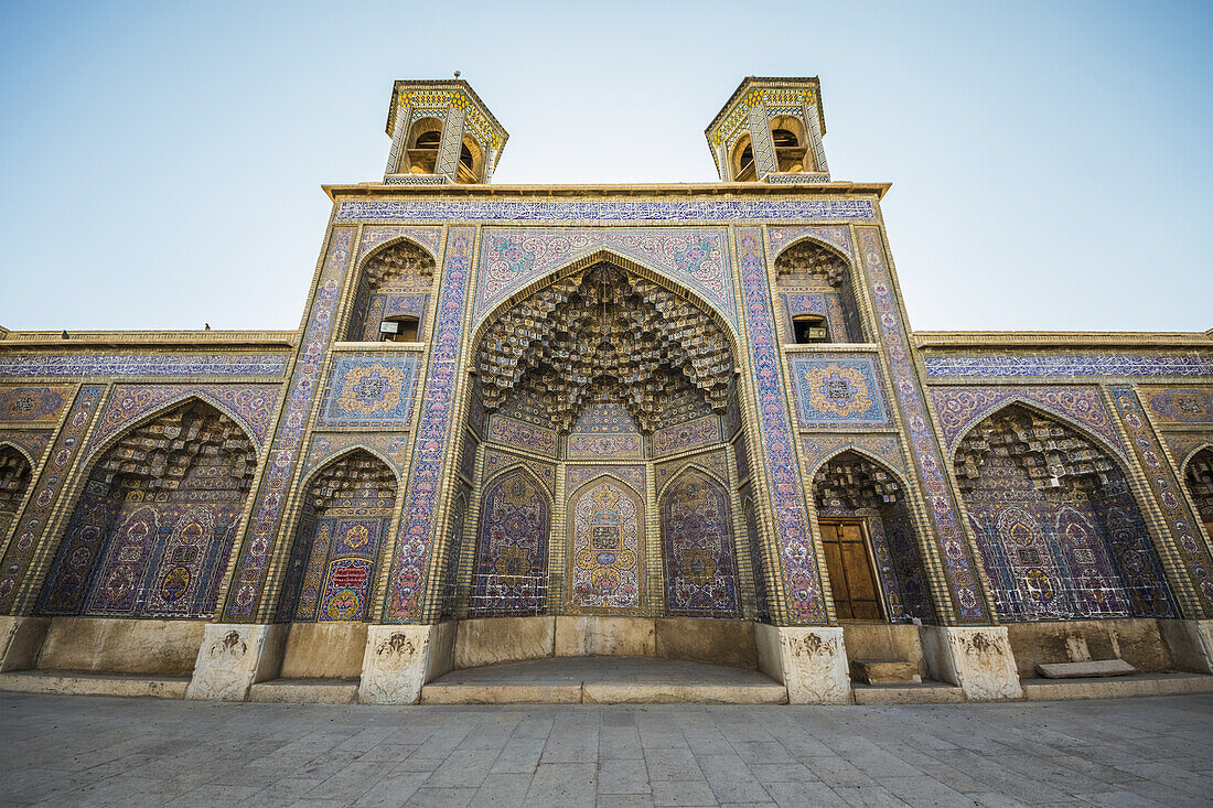 Iwan Decorated With Shirazi Haft Rangi Tiles Of The Nasir Ol Molk Mosque; Shiraz, Fars Province, Iran