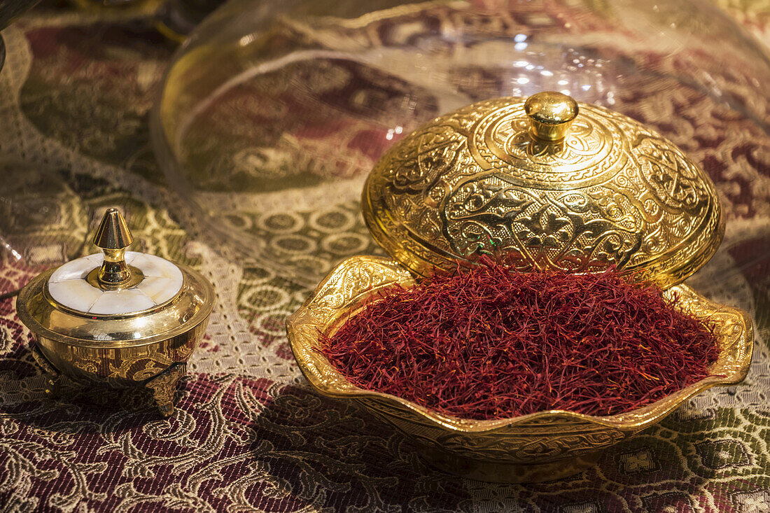 Saffron For Sale At The Tajrish Bazaar; Tehran, Iran