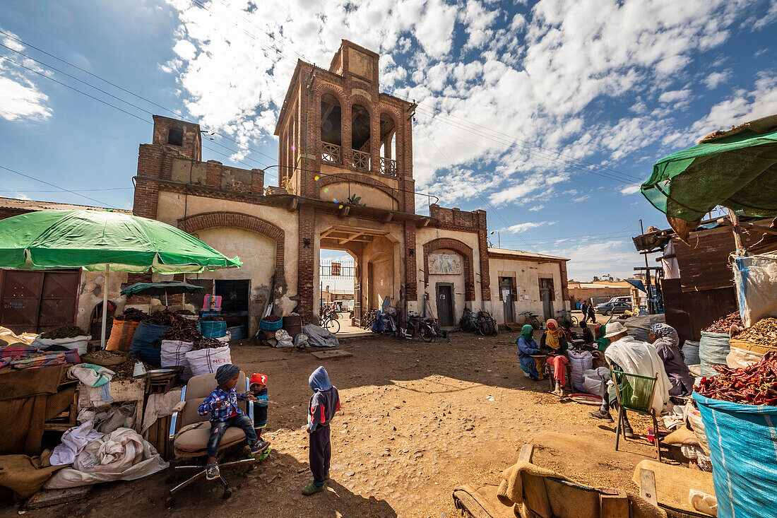 Gate of the Medeber Market, built circa 1912; Asmara, Central Region, Eritrea