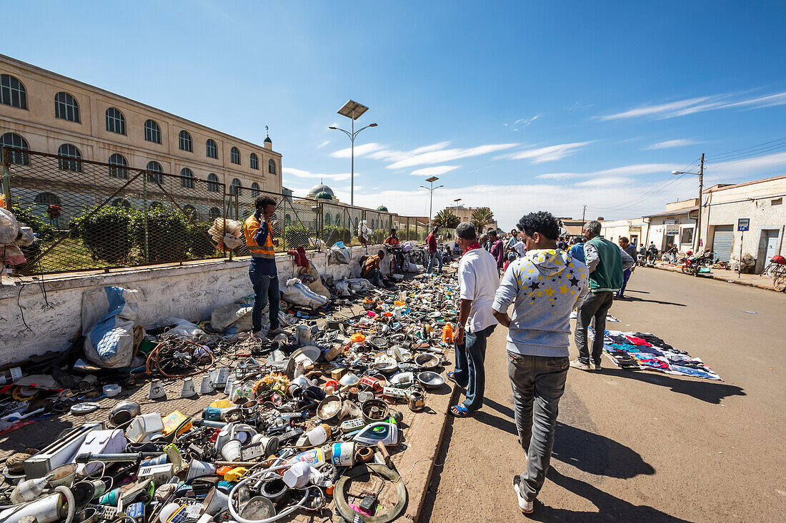 Used household utensils market; Asmara, Central Region, Eritrea